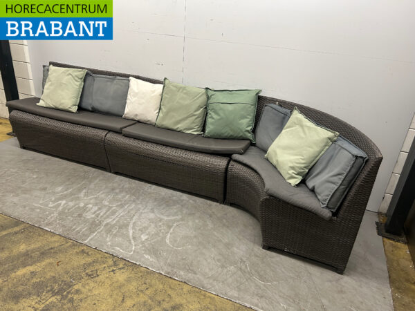 Loungebank Zitbank 3 delen 340 cm Tuin Terras Horeca - Afbeelding 2