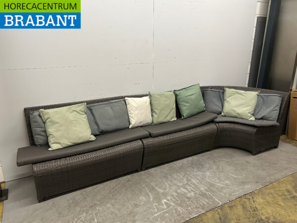 Loungebank Zitbank 3 delen 340 cm Tuin Terras Horeca - Afbeelding 3