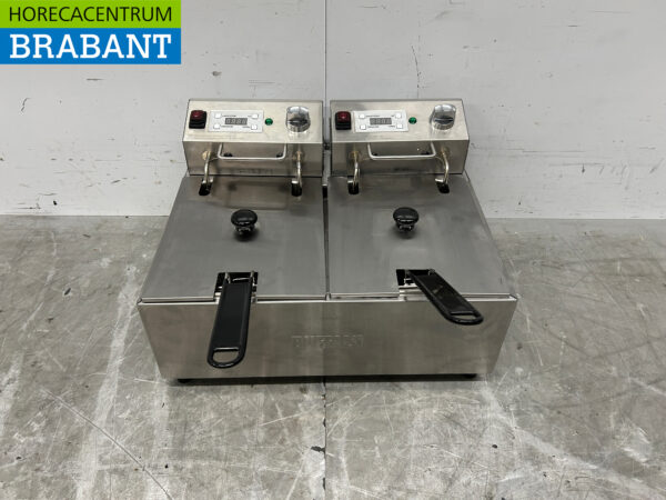 RVS Buffalo Dubbele Friteuse Frituur 2 x 5 liter 230V Horeca