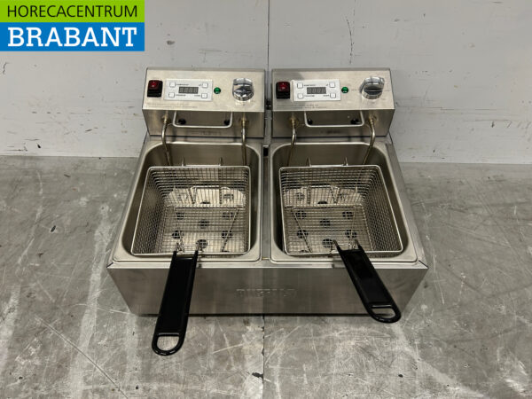 RVS Buffalo Dubbele Friteuse Frituur 2 x 5 liter 230V Horeca - Afbeelding 4