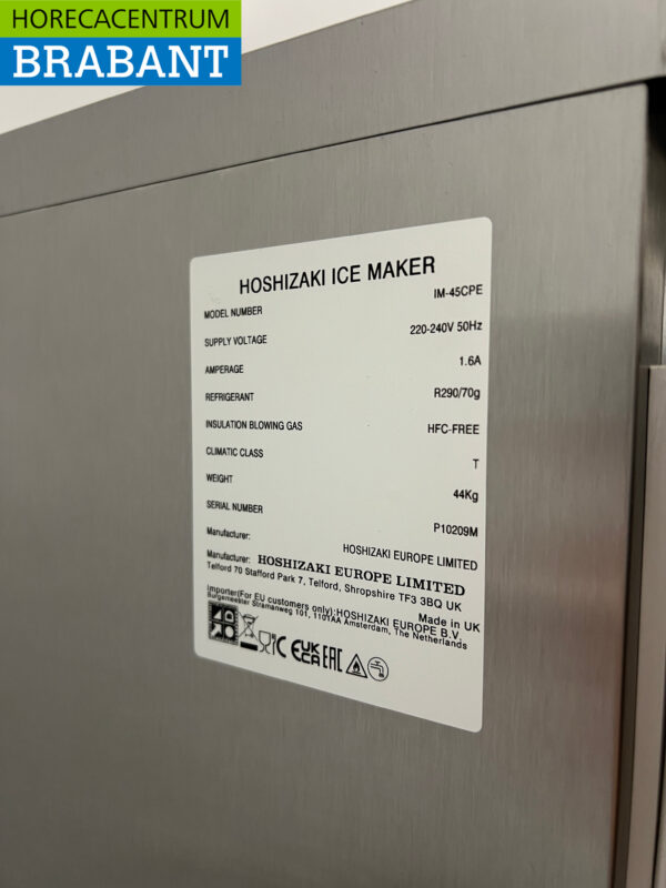 RVS Hoshizaki IM-45CPE met 15 kg bunker Produceert 47 kg per dag 230V Horeca - Afbeelding 7