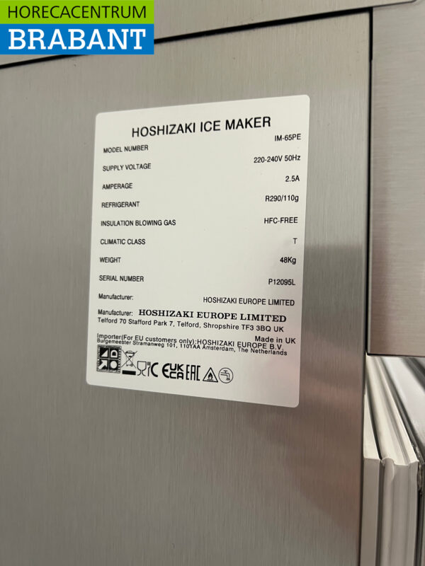 RVS Hoshizaki IM-65PE met 26 kg bunker Produceert 58 kg per dag 230V Horeca - Afbeelding 7