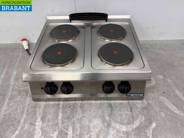 RVS Metos 4 pits elektrisch fornuis kookplaat 80 cm 400V Horeca
