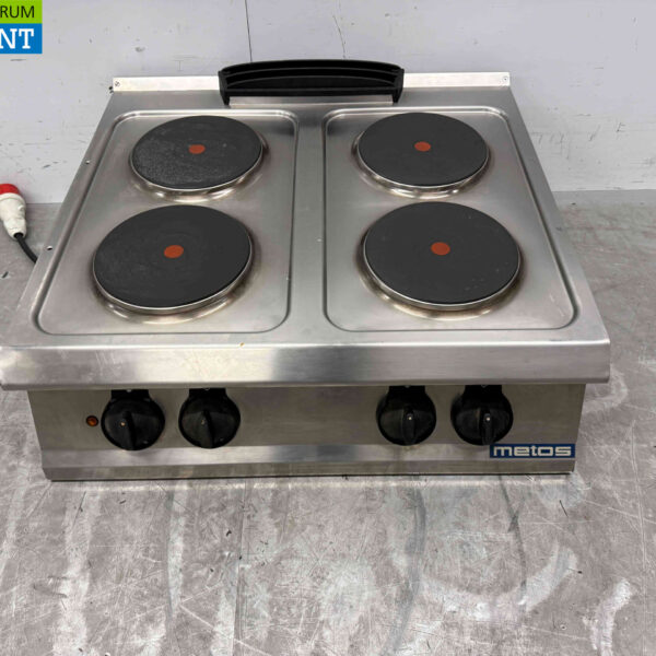 RVS Metos 4 pits elektrisch fornuis kookplaat 80 cm 400V Horeca