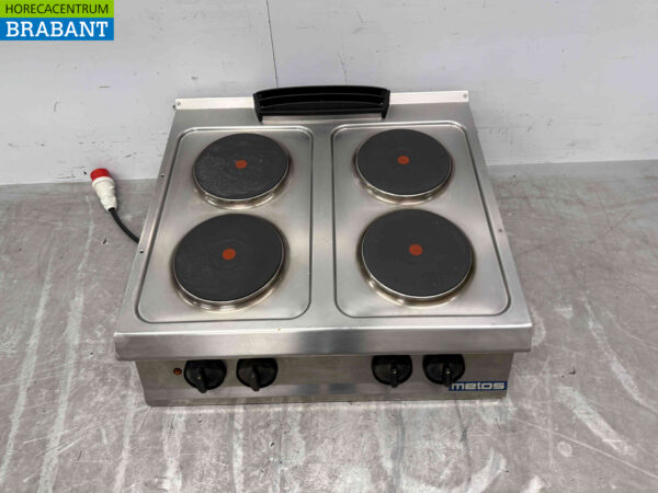 RVS Metos 4 pits elektrisch fornuis kookplaat 80 cm 400V Horeca - Afbeelding 2