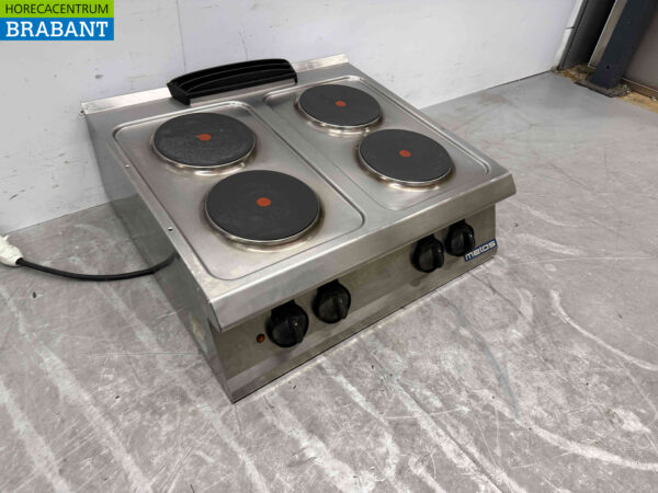RVS Metos 4 pits elektrisch fornuis kookplaat 80 cm 400V Horeca - Afbeelding 3
