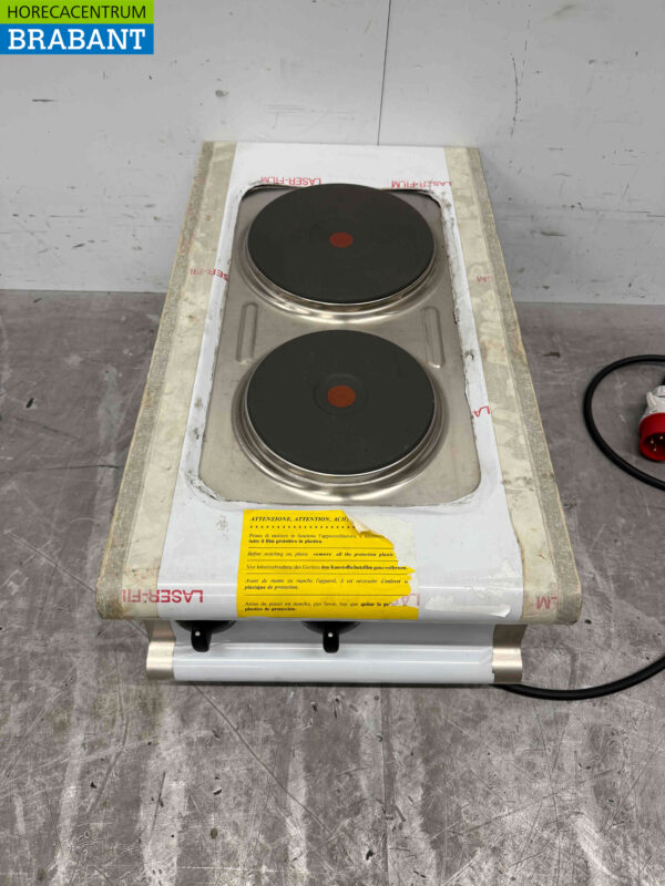 RVS Olis 2 pits elektrisch fornuis kookplaat 40 cm 400V Horeca - Afbeelding 2