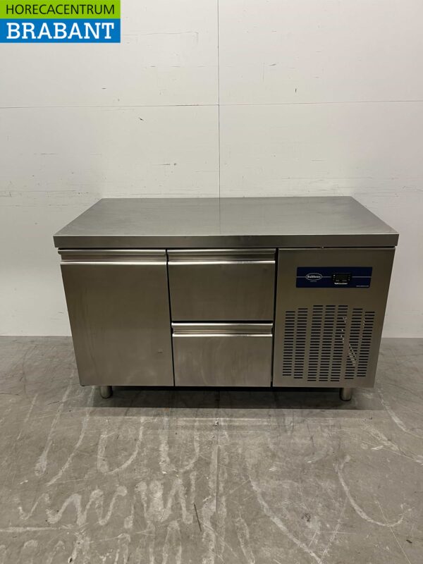 RVS Rubbens Koelwerkbank 2 laden 1 deur 132 cm 230V Horeca
