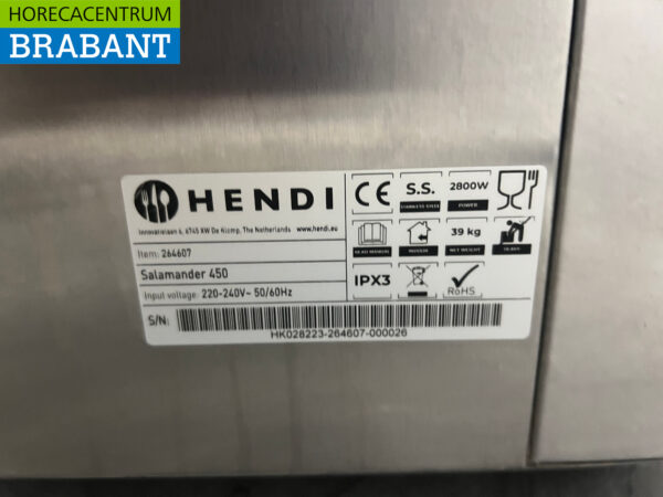 RVS Hendi Salamander grill 45 cm 230V Horeca - Afbeelding 5