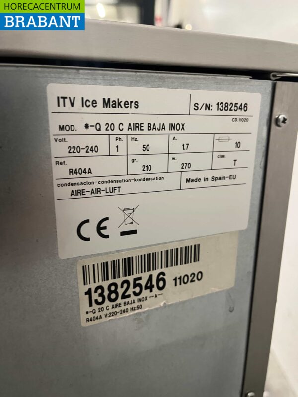 RVS ITV Quasar ijsblokjesmachine ijsklontjesmachine 22 kg p/d 230V Horeca - Afbeelding 5