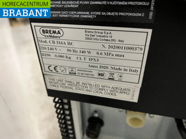 RVS Brema CB 316 ijsblokjesmachine ijsklontjesmachine 33 kg p/d 230V Horeca - Afbeelding 5