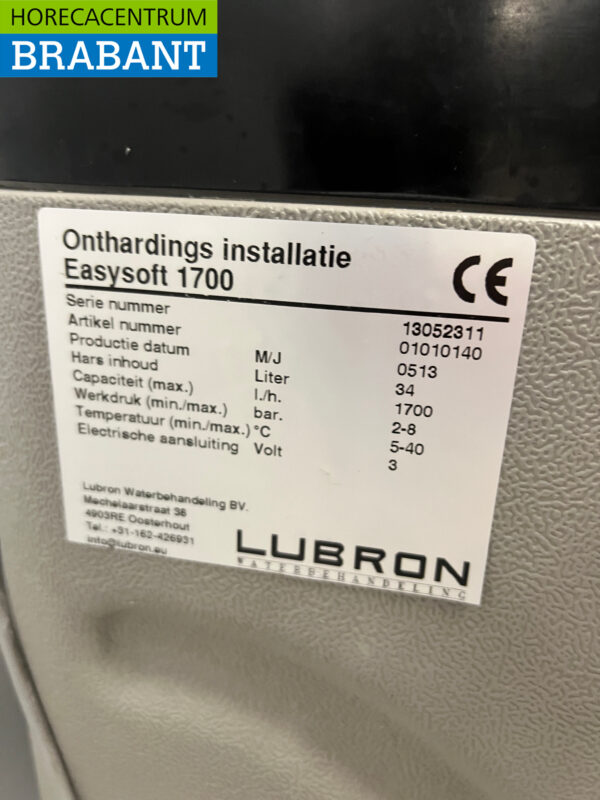 Lubron EasySoft 1700 Automatische Waterontharder 1700 liter per uur 230V Horeca - Afbeelding 6