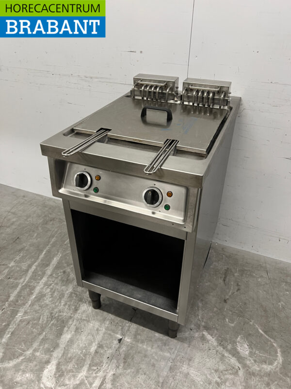 RVS Dubbele Friteuse frituur 2 x 14 liter 400V Horeca - Afbeelding 2