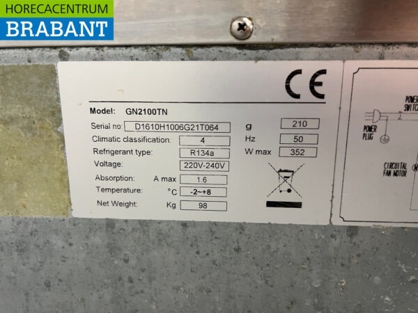 RVS Pelican Koelwerkbank 2 deuren 136 cm 230V Horeca - Afbeelding 5