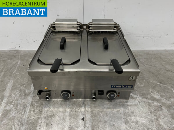 RVS Metos Dubbele Friteuse frituur 2 x 10 liter 400V Horeca