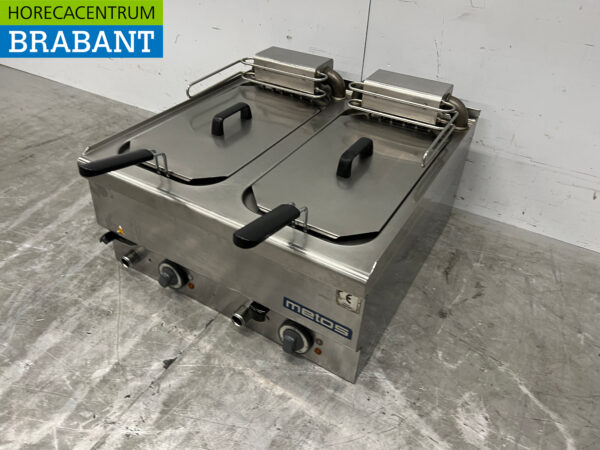 RVS Metos Dubbele Friteuse frituur 2 x 10 liter 400V Horeca - Afbeelding 2