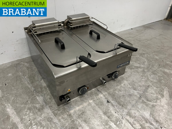 RVS Metos Dubbele Friteuse frituur 2 x 10 liter 400V Horeca - Afbeelding 3