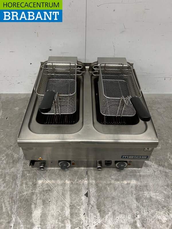 RVS Metos Dubbele Friteuse frituur 2 x 10 liter 400V Horeca - Afbeelding 4