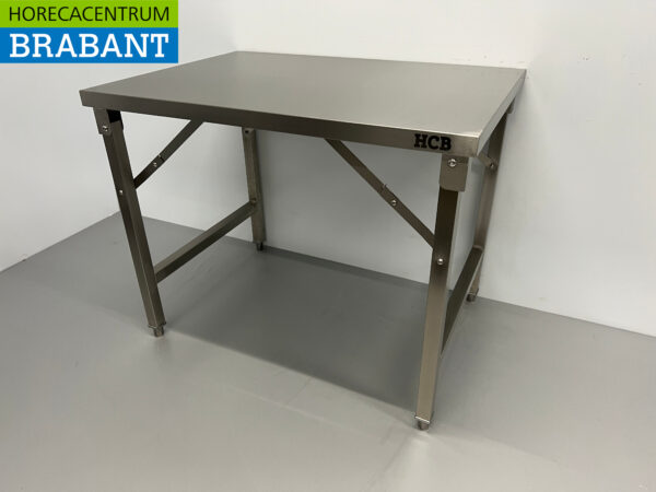RVS Inklapbare Werktafel Tafel 100 x 70 x 85 cm Horeca - Afbeelding 2