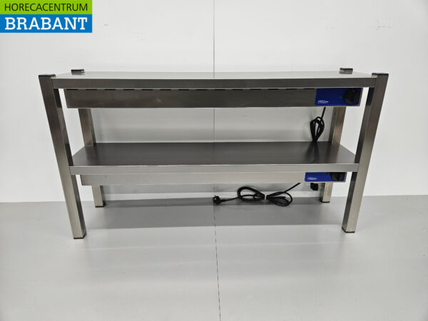 RVS Dubbele Warmtebrug Warmhoudbrug Verwarmde Etagere Premium-line 120 cm Horeca