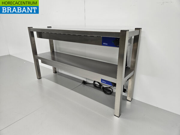 RVS Dubbele Warmtebrug Warmhoudbrug Verwarmde Etagere Premium-line 120 cm Horeca - Afbeelding 2