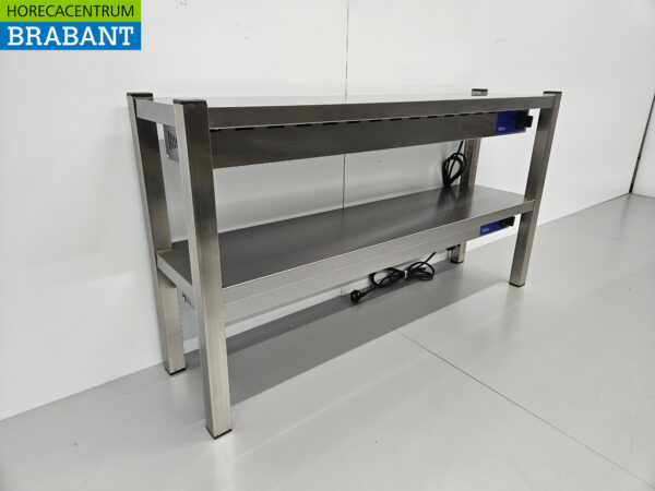 RVS Dubbele Warmtebrug Warmhoudbrug Verwarmde Etagere Premium-line 120 cm Horeca - Afbeelding 3