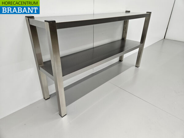 RVS HCB Dubbele Etagère Brug Premium-line 120 cm Horeca - Afbeelding 2