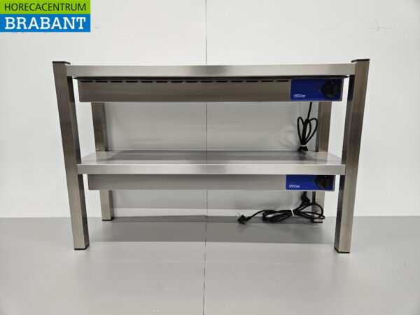 RVS Dubbele Warmtebrug Warmhoudbrug Verwarmde Etagere Premium-line 100 cm Horeca