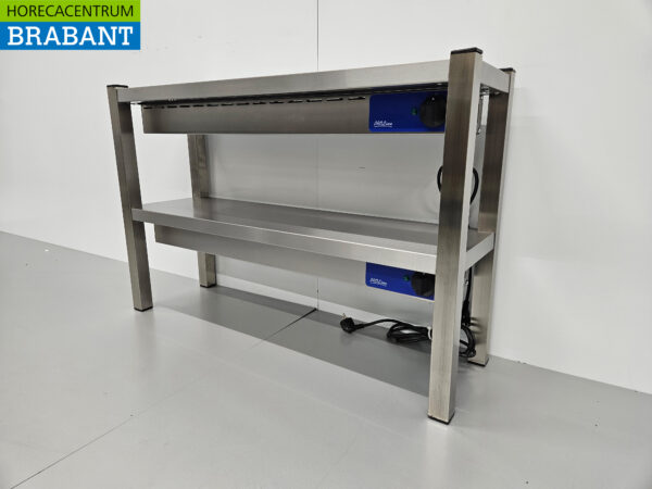 RVS Dubbele Warmtebrug Warmhoudbrug Verwarmde Etagere Premium-line 100 cm Horeca - Afbeelding 2