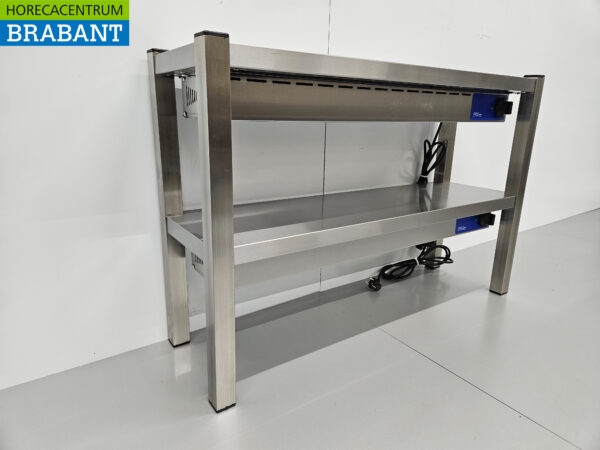RVS Dubbele Warmtebrug Warmhoudbrug Verwarmde Etagere Premium-line 100 cm Horeca - Afbeelding 3