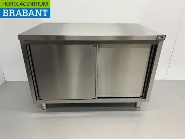 RVS Werkkast Kast Werktafel 2 schuifdeuren Premium-line 120 cm Horeca