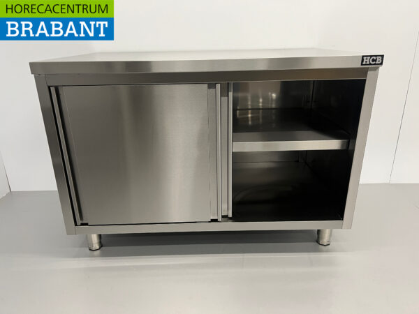 RVS Werkkast Kast Werktafel 2 schuifdeuren Premium-line 120 cm Horeca - Afbeelding 4