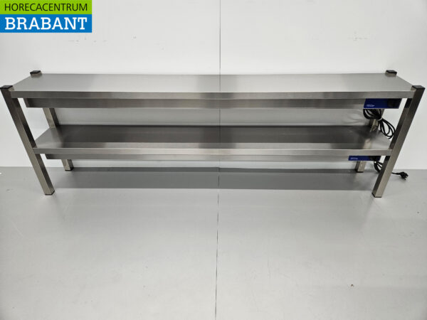 RVS Dubbele Warmtebrug Warmhoudbrug Verwarmde Etagere Premium-line 200 cm Horeca
