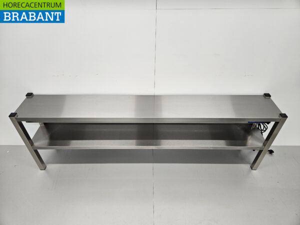 RVS Dubbele Warmtebrug Warmhoudbrug Verwarmde Etagere Premium-line 200 cm Horeca - Afbeelding 4