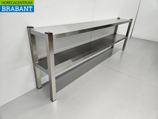 RVS HCB Dubbele Etagère Brug Premium-line 200 cm Horeca - Afbeelding 3
