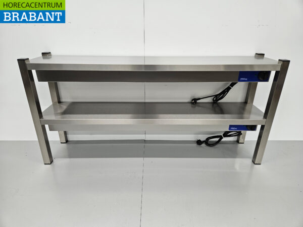 RVS Dubbele Warmtebrug Warmhoudbrug Verwarmde Etagere Premium-line 140 cm Horeca