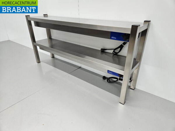 RVS Dubbele Warmtebrug Warmhoudbrug Verwarmde Etagere Premium-line 140 cm Horeca - Afbeelding 2