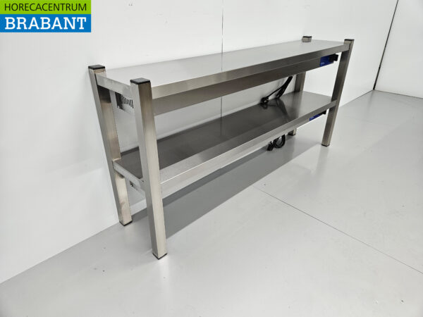 RVS Dubbele Warmtebrug Warmhoudbrug Verwarmde Etagere Premium-line 140 cm Horeca - Afbeelding 3