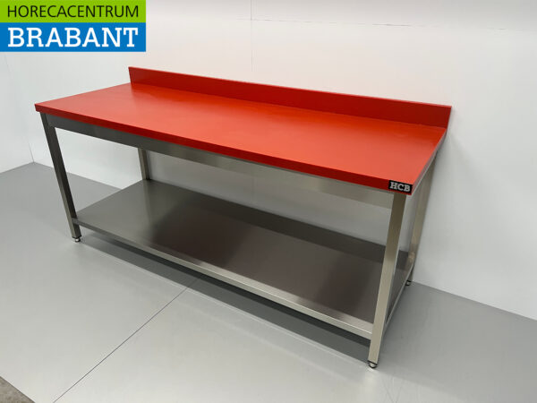 RVS Polyethyleen PE Snijtafel Werktafel Premium-line 200 cm Horeca Slagerij - Afbeelding 2