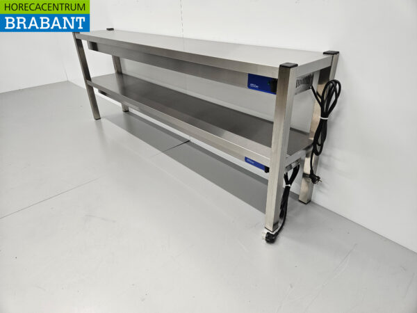 RVS Dubbele Warmtebrug Warmhoudbrug Verwarmde etagère Premium-line 180 cm Horeca - Afbeelding 2