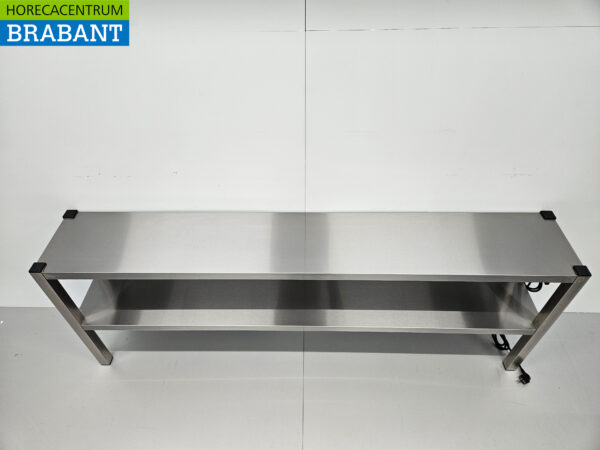 RVS Dubbele Warmtebrug Warmhoudbrug Verwarmde etagère Premium-line 180 cm Horeca - Afbeelding 4