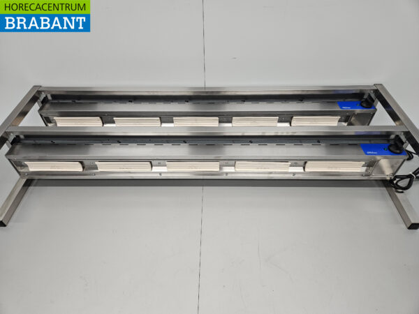 RVS Dubbele Warmtebrug Warmhoudbrug Verwarmde etagère Premium-line 180 cm Horeca - Afbeelding 5