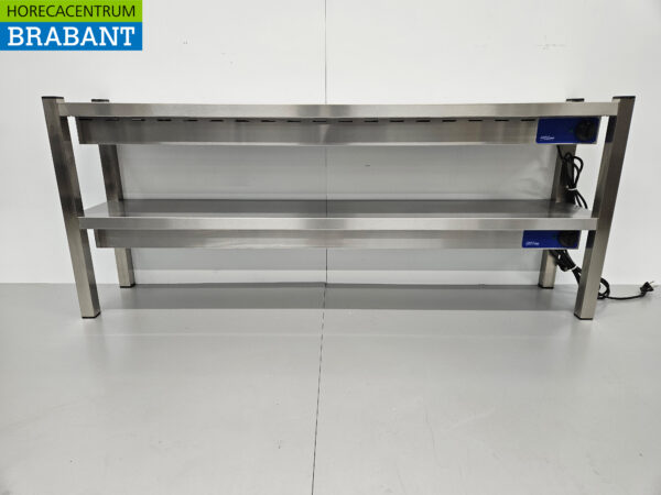 HCB RVS Dubbele Warmtebrug Warmhoudbrug Verwarmde etagère Premium-line 160 cm Horeca