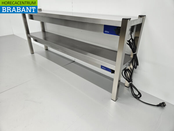 HCB RVS Dubbele Warmtebrug Warmhoudbrug Verwarmde etagère Premium-line 160 cm Horeca - Afbeelding 2