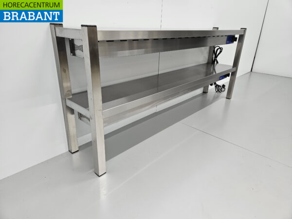 HCB RVS Dubbele Warmtebrug Warmhoudbrug Verwarmde etagère Premium-line 160 cm Horeca - Afbeelding 3