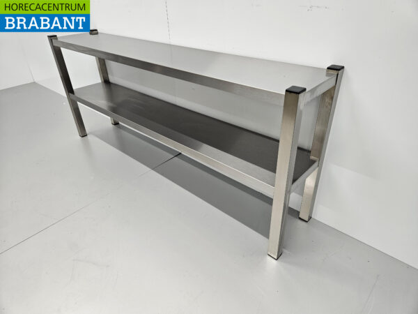 RVS HCB Dubbele Etagère Brug Premium-line 160 cm Horeca - Afbeelding 2