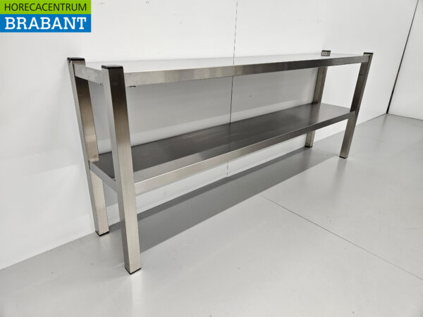 RVS HCB Dubbele Etagère Brug Premium-line 160 cm Horeca - Afbeelding 3