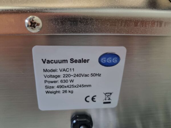 RVS GGG VAC11 Vacuummachine Vacumeermachine 300 mm 230V Horeca - Afbeelding 5
