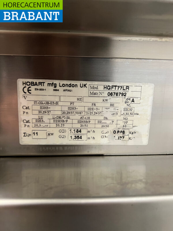 RVS Hobart Bakplaat met werkunit 110 cm GAS Horeca - Afbeelding 5