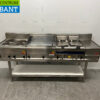 RVS Lotus Baklijn 4 pits, Bakplaat en dubbele friteuse 2 x 10 liter 212 cm 400V Horeca
